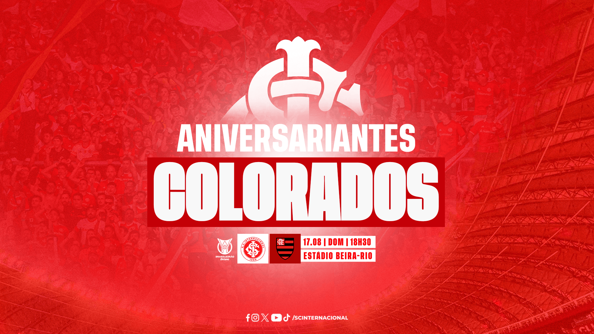 Aniversariantes Colorados no jogo contra o Flamengo
