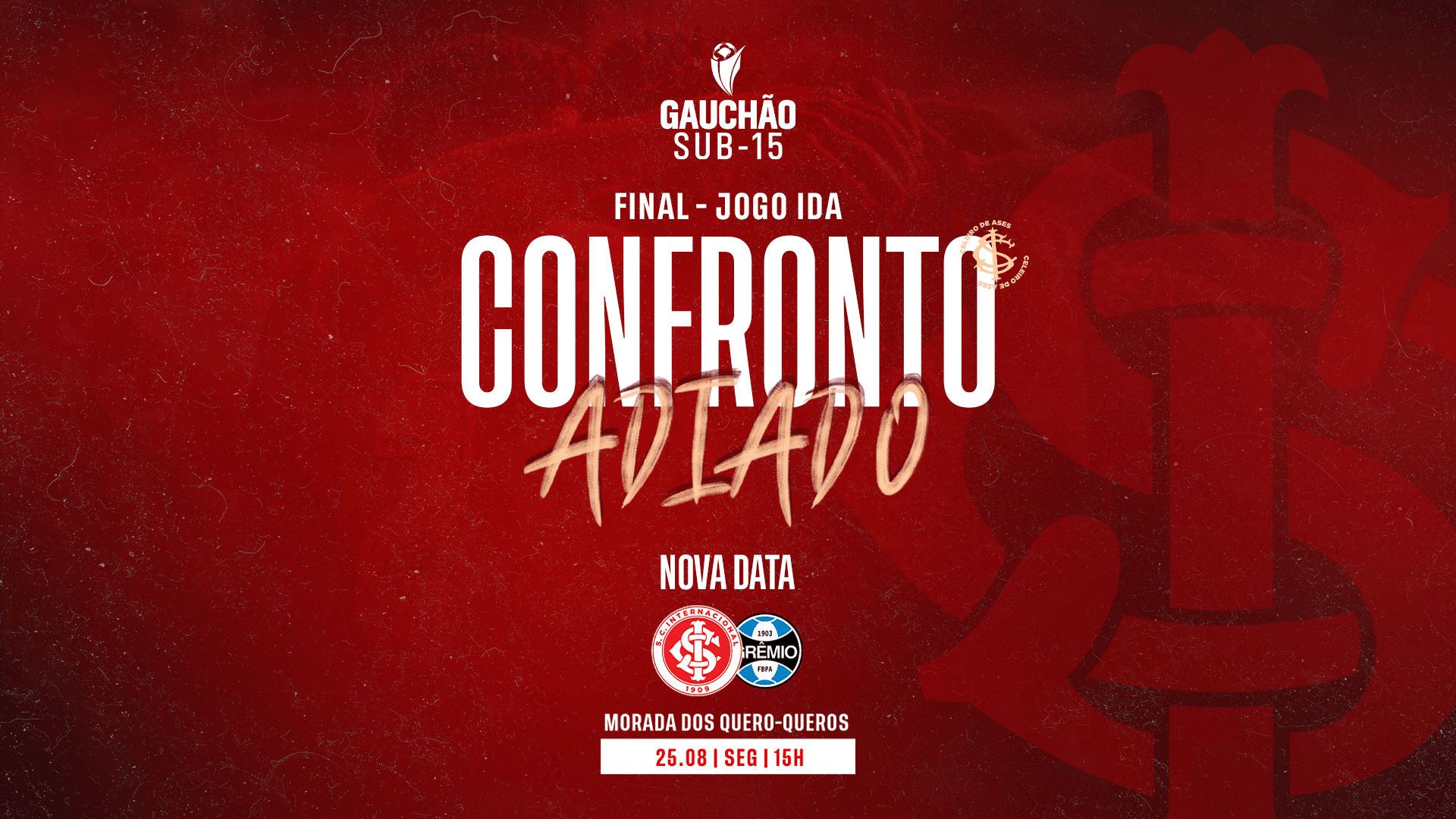 Gre-Nal Sub-15 é adiado por conta das condições climáticas