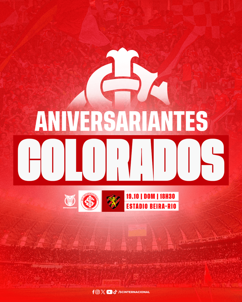 Aniversariantes Colorados na partida contra o Sport