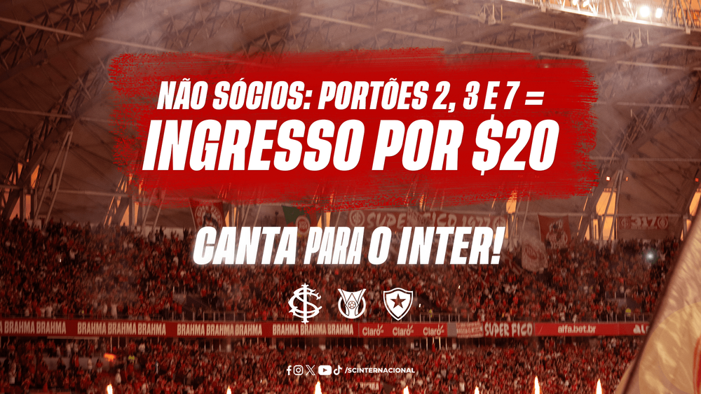 Promoção para não sócios: ingressos a 20 reais nos portões 2, 3 e 7